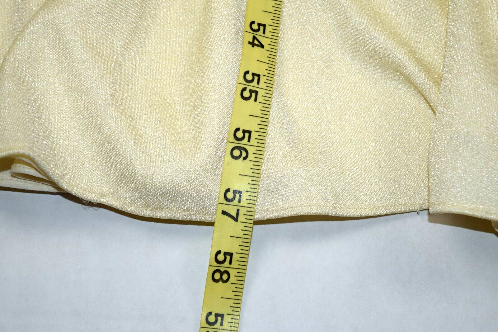 Vintage Dress Size S 50s Palest Yellow Sheen Sheer Batwing Sleeves Soft Flowy