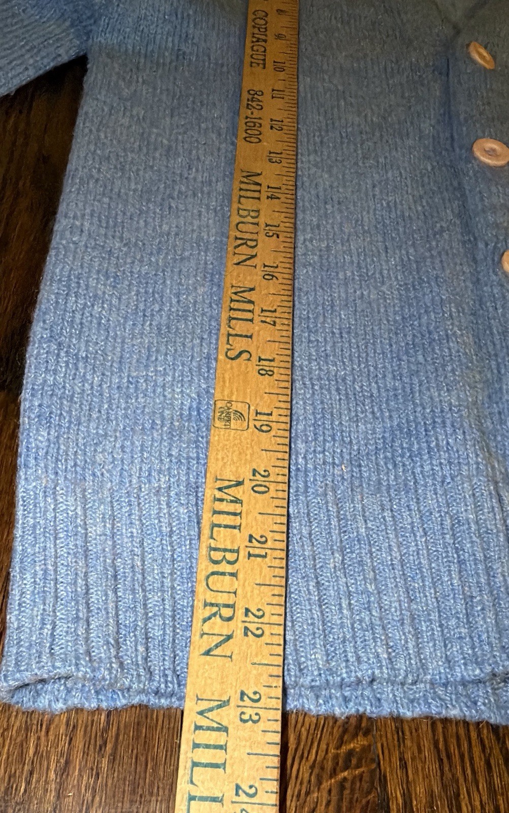 Vintage Robert Bruce Alpaca Wool Cardigan Union Made USA Blue SoftWarm Old Money