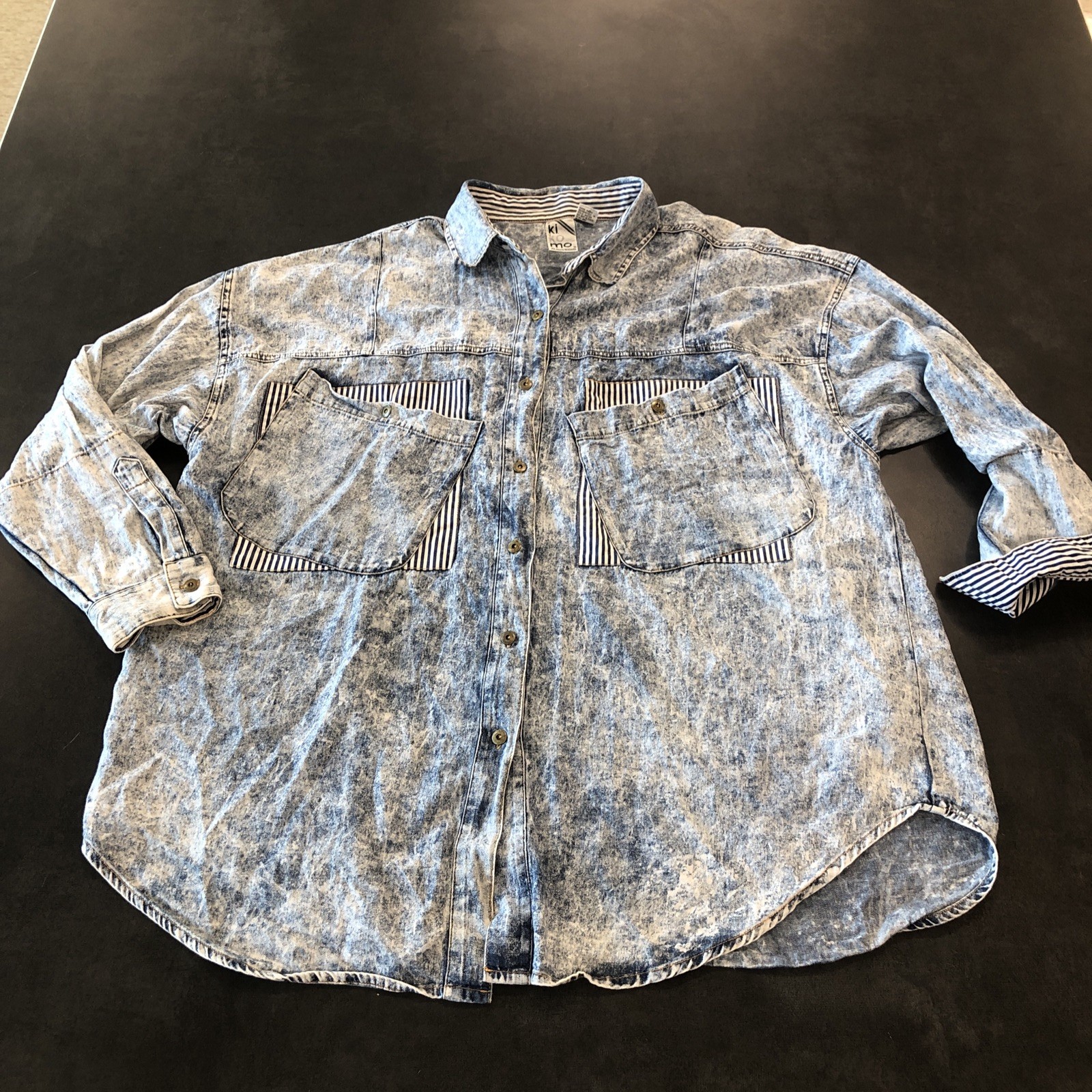 Vintage Ki-Ko-Mo Shirt Button Up Long Sleeve Acid Wash 22/24 Western