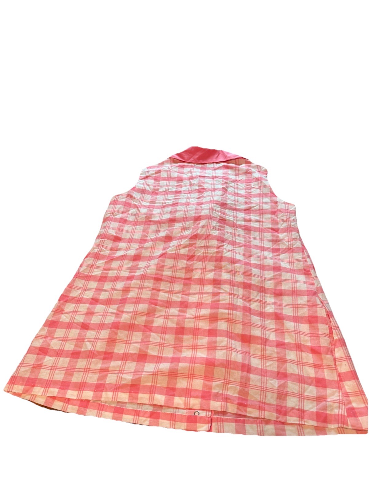 SEARS Perma Press Pearl Snap Sleeveless Gingham Shirt Pink L