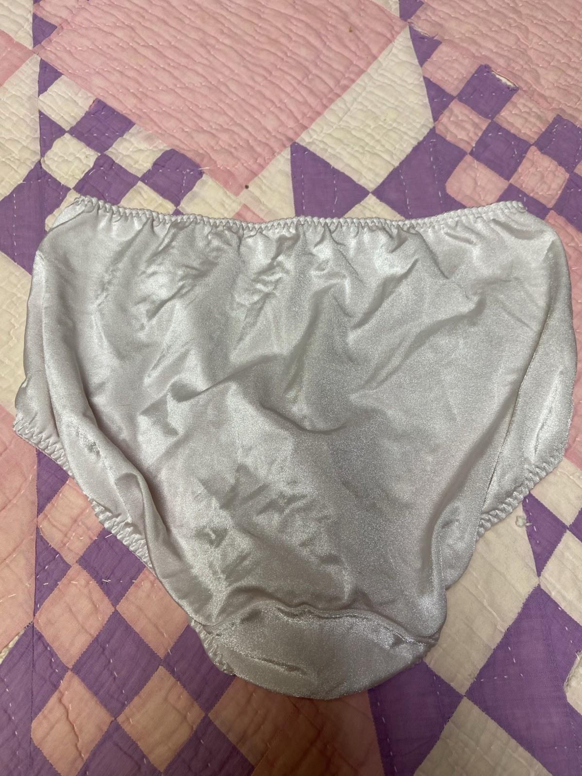 VTG Vanity Fair Satin Panties XL Nylon Granny Sissy Beige