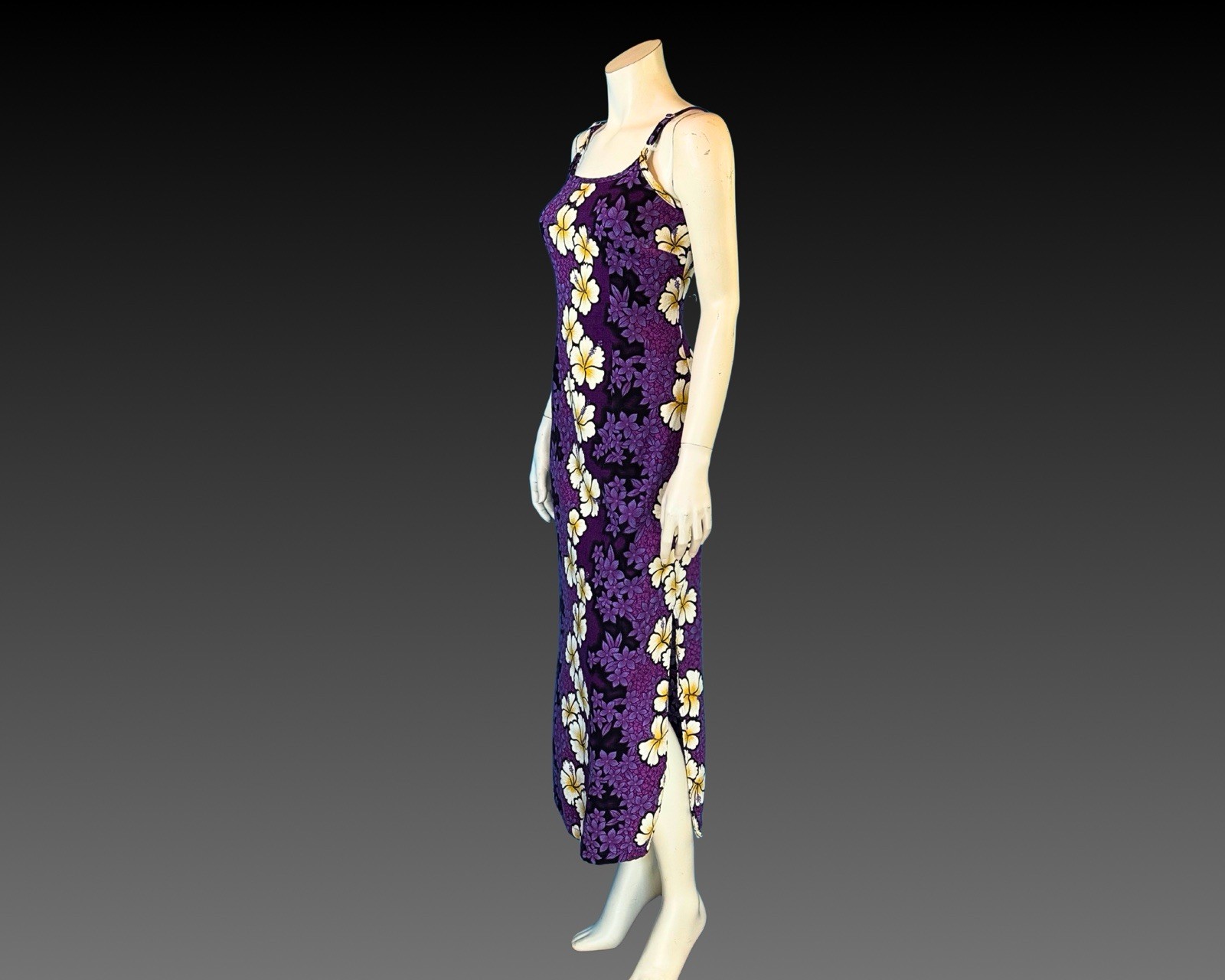 90s Hilo Hattie Hawaiian Purple Slip Dress | XS S