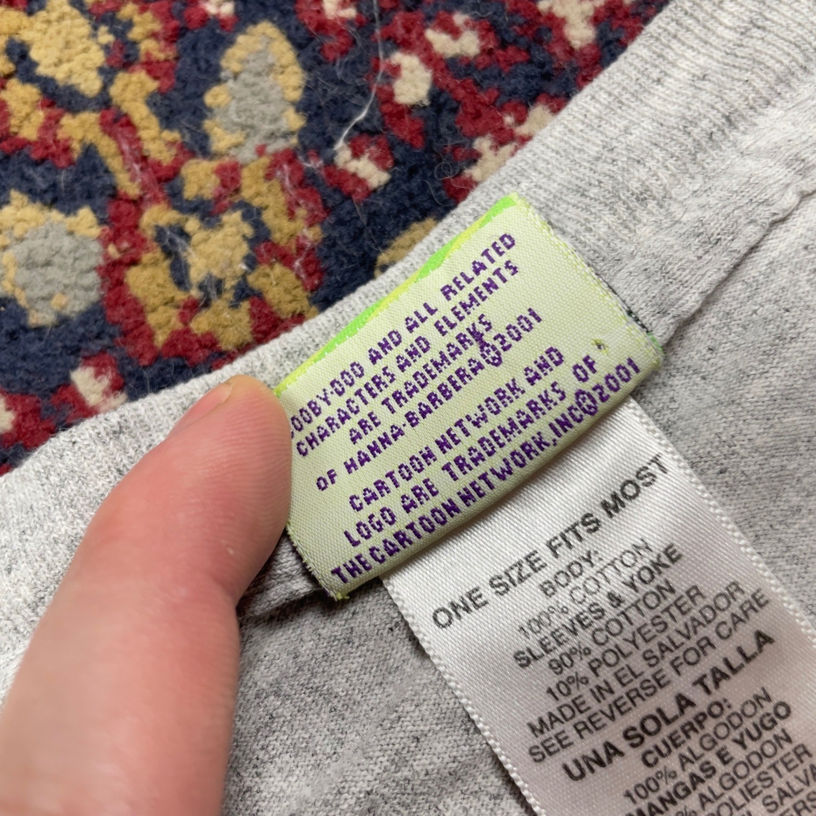 VTG 2001 Scooby-Doo Scrubba-dub-dub Graphic Tee Purple Grey One Size Sleep Funny