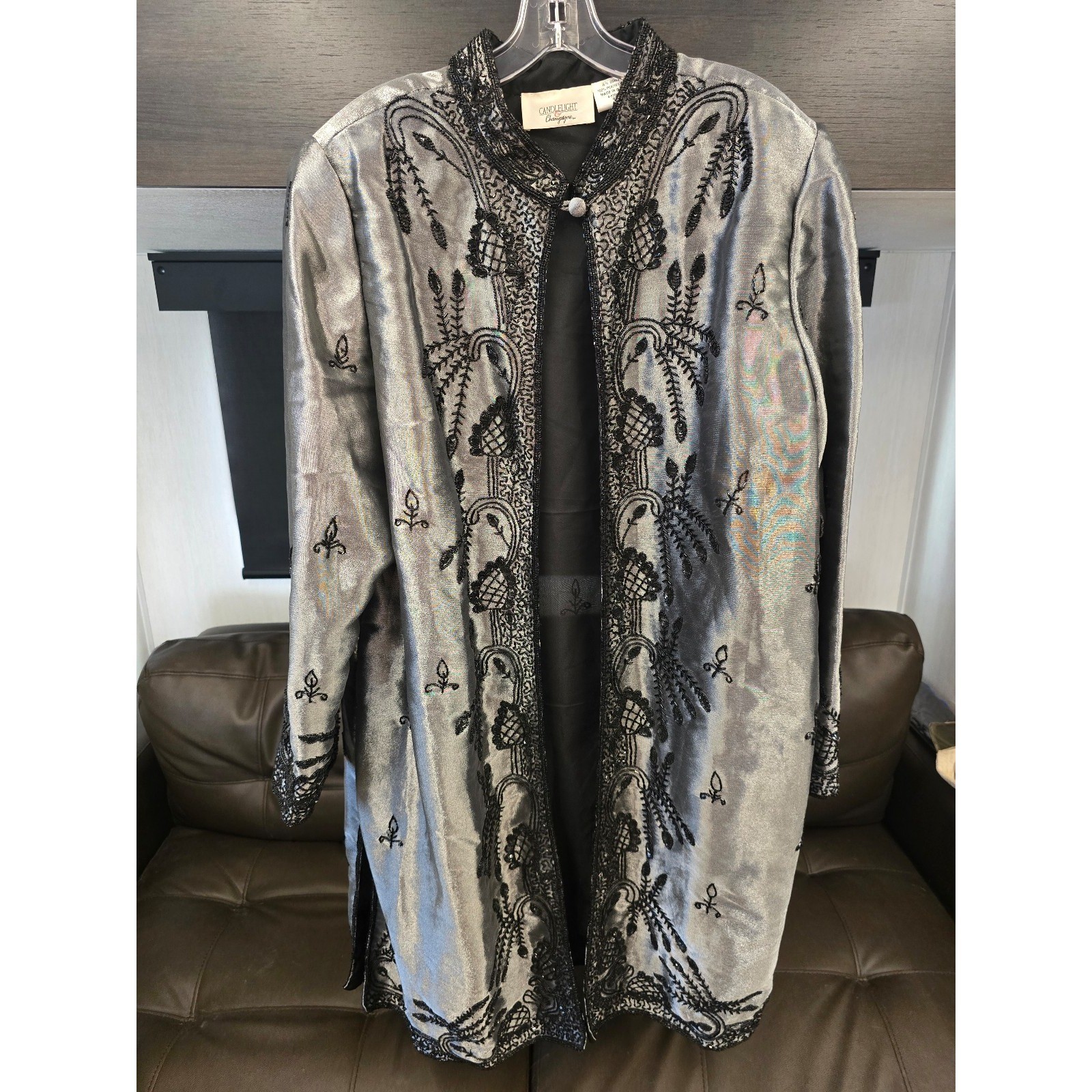 Candlelight & Champagne Vintage Poly Blend Lamè Duster