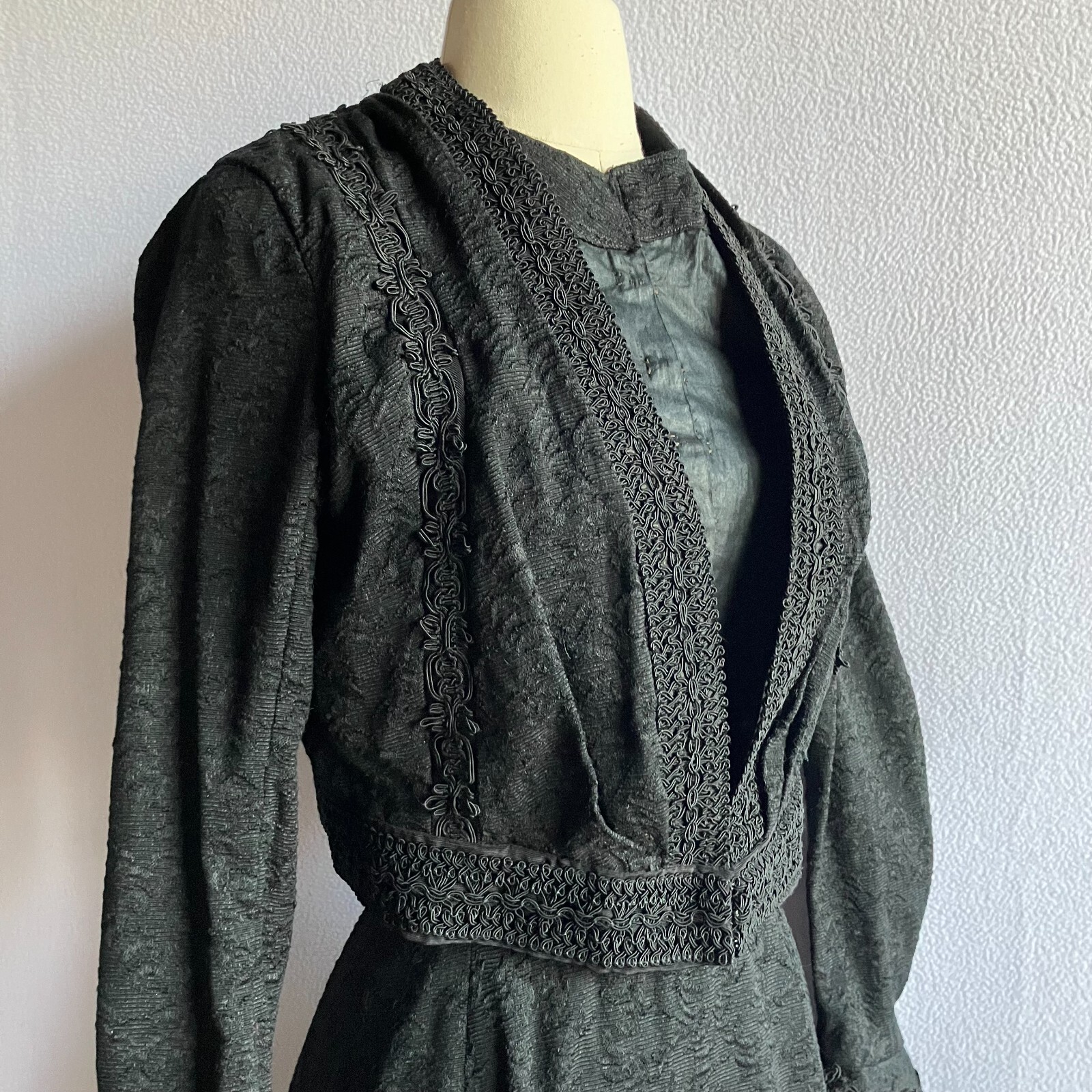 Antique Edwardian Black Wool Walking Suit XS/S