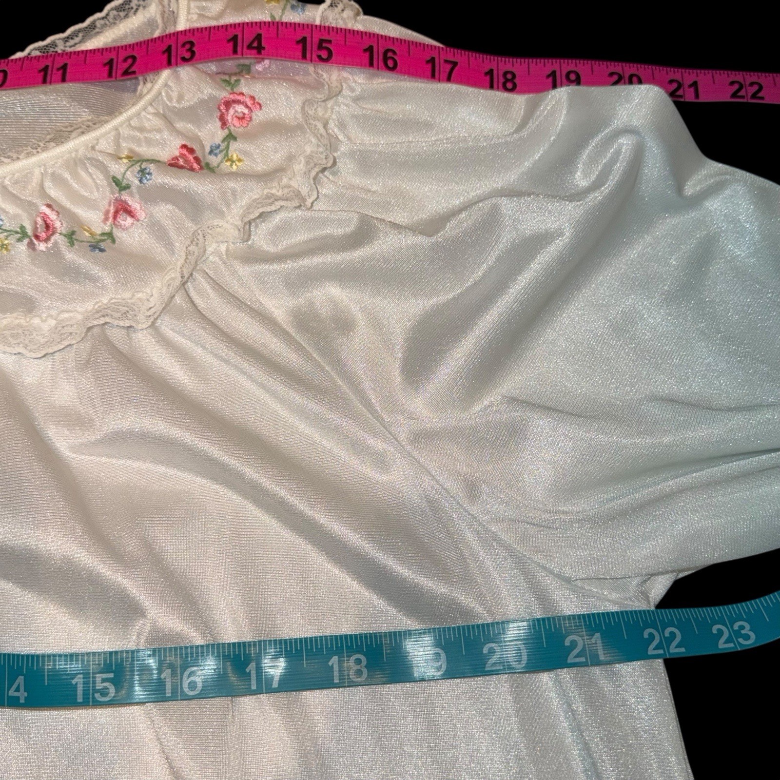 Vtg Sears Grannycore Prairie Nightgown L 38/40 Button Lace Cuff Victorian RARE