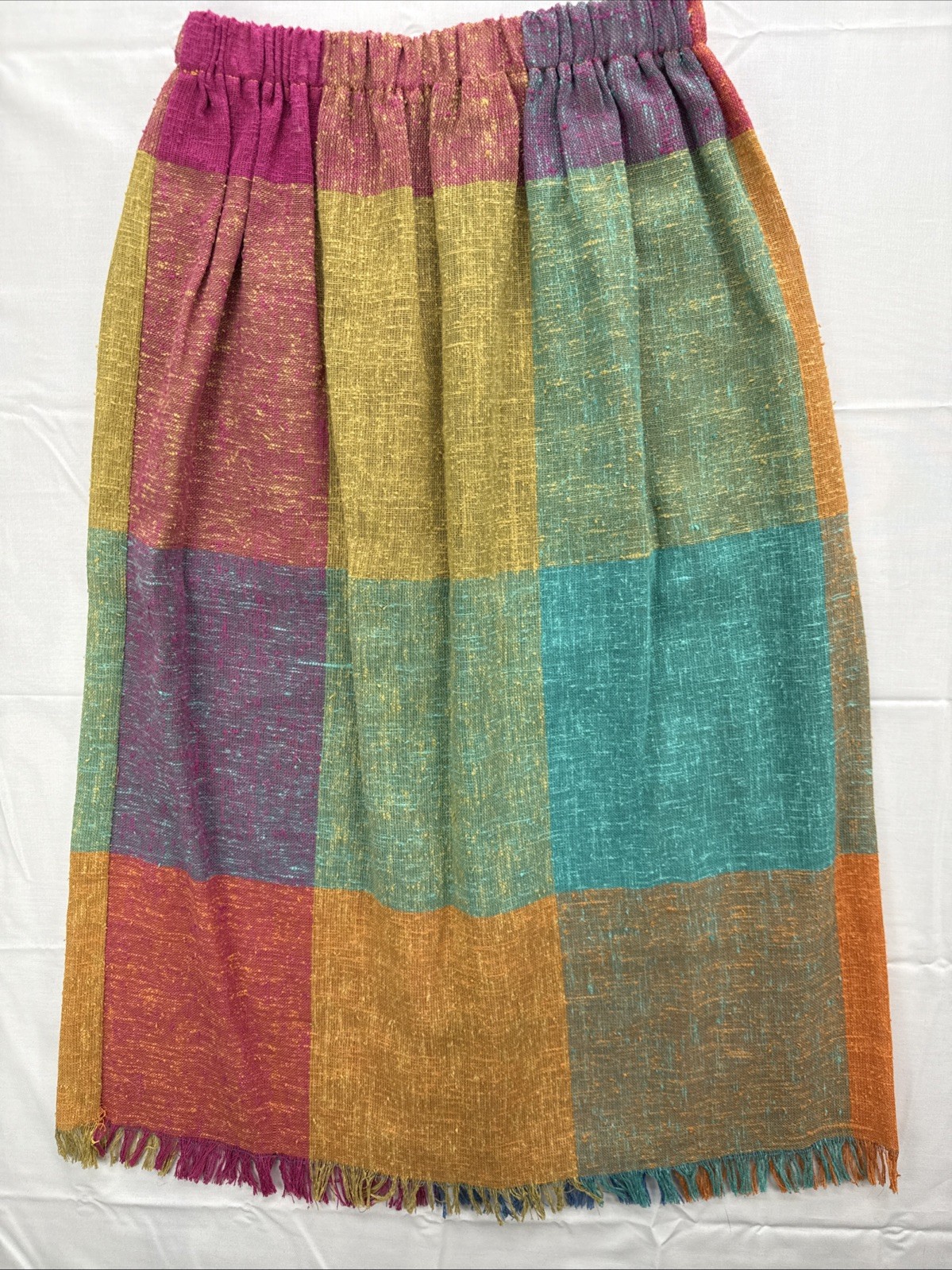 Vtg AC Sport 3 Pc Patchwork Skirt and Jacket Blazer Belt Suit Multi Color Boho S