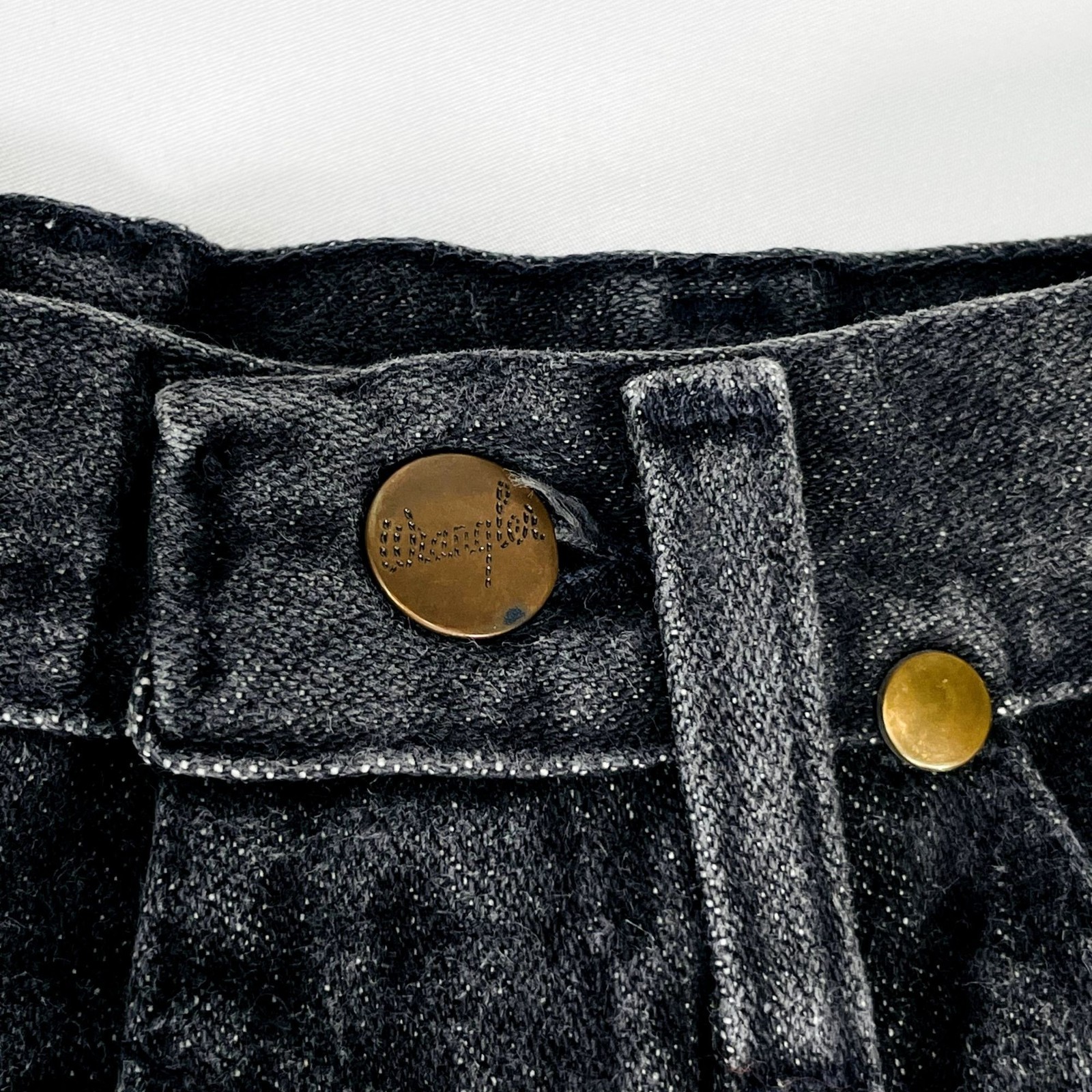 Vintage Wrangler Womens High Waist Black Denim Leather Patch Mom Jeans 5 / 25&Prime;