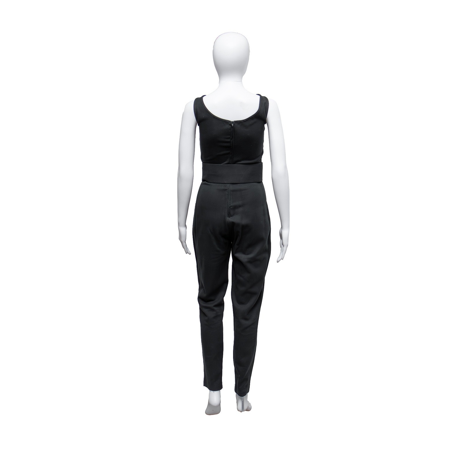Vintage Byblos Black Belted Jumpsuit Sleeveless Made In Italy IT 38 US 2