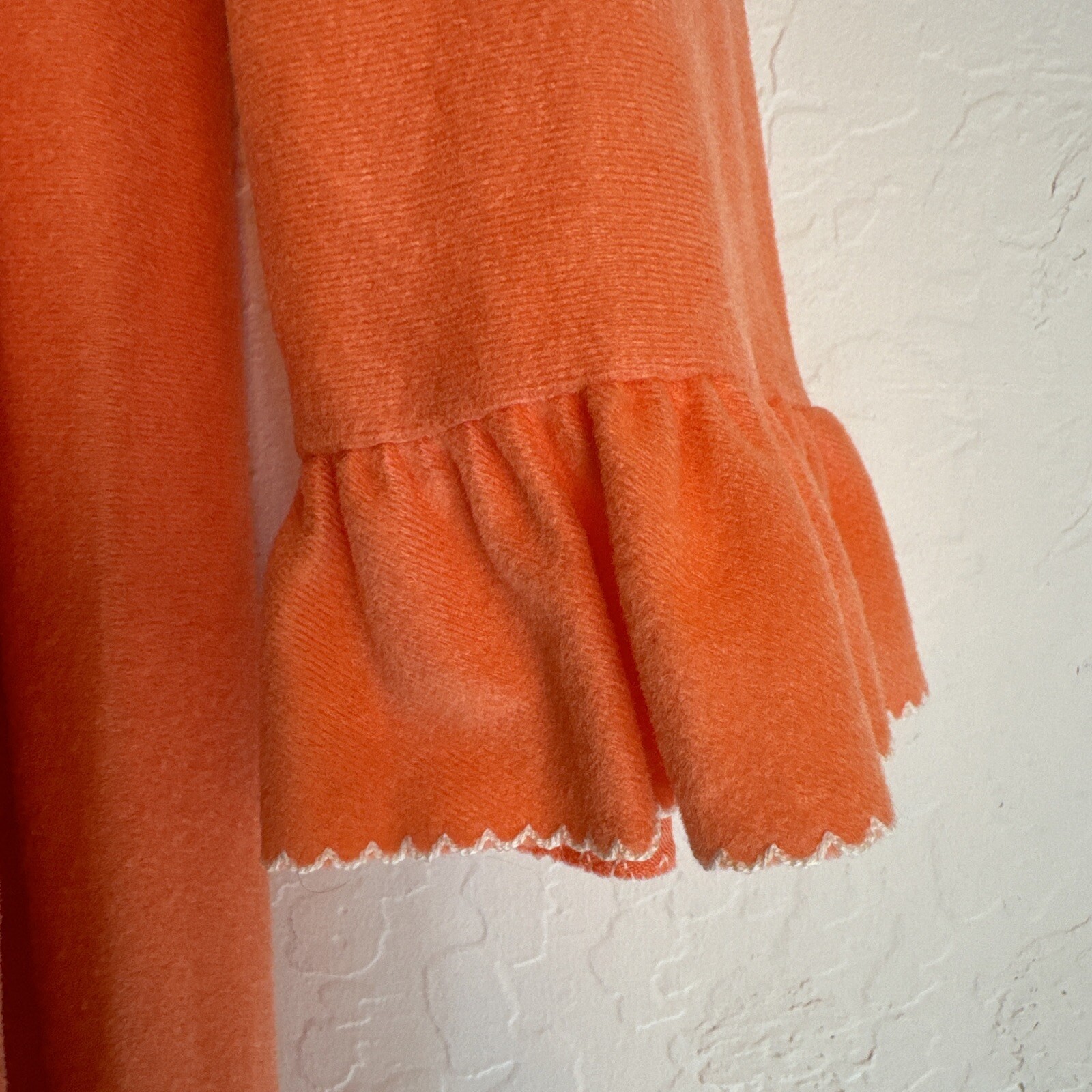 Loungees Robe Orange Size 12 See Measurements Zip Front Drawstring Waist MCM