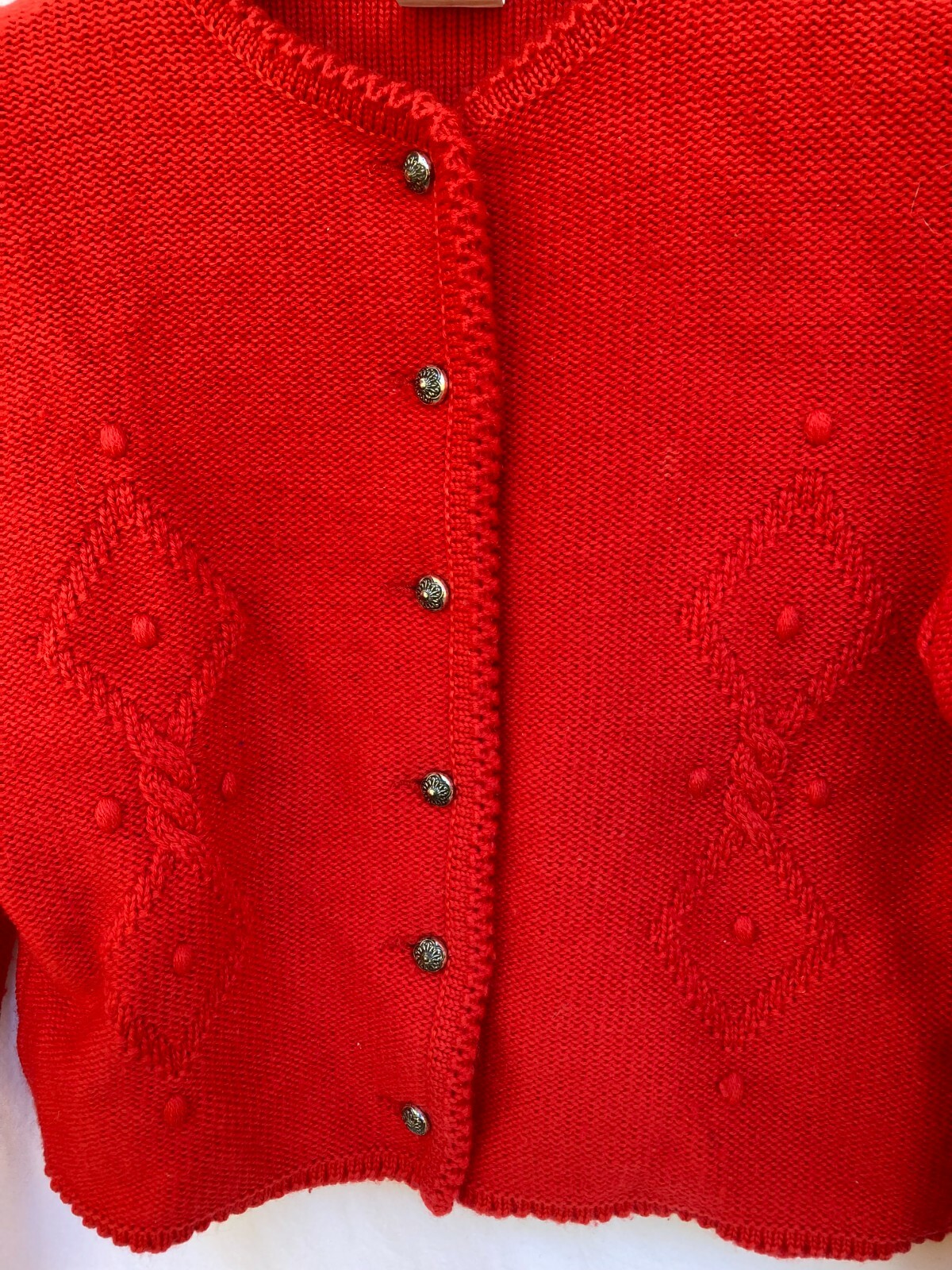 Vintage KOBLEDER STRICKMODE Red Knit Sweater sz 8 Made in Austria BxJ