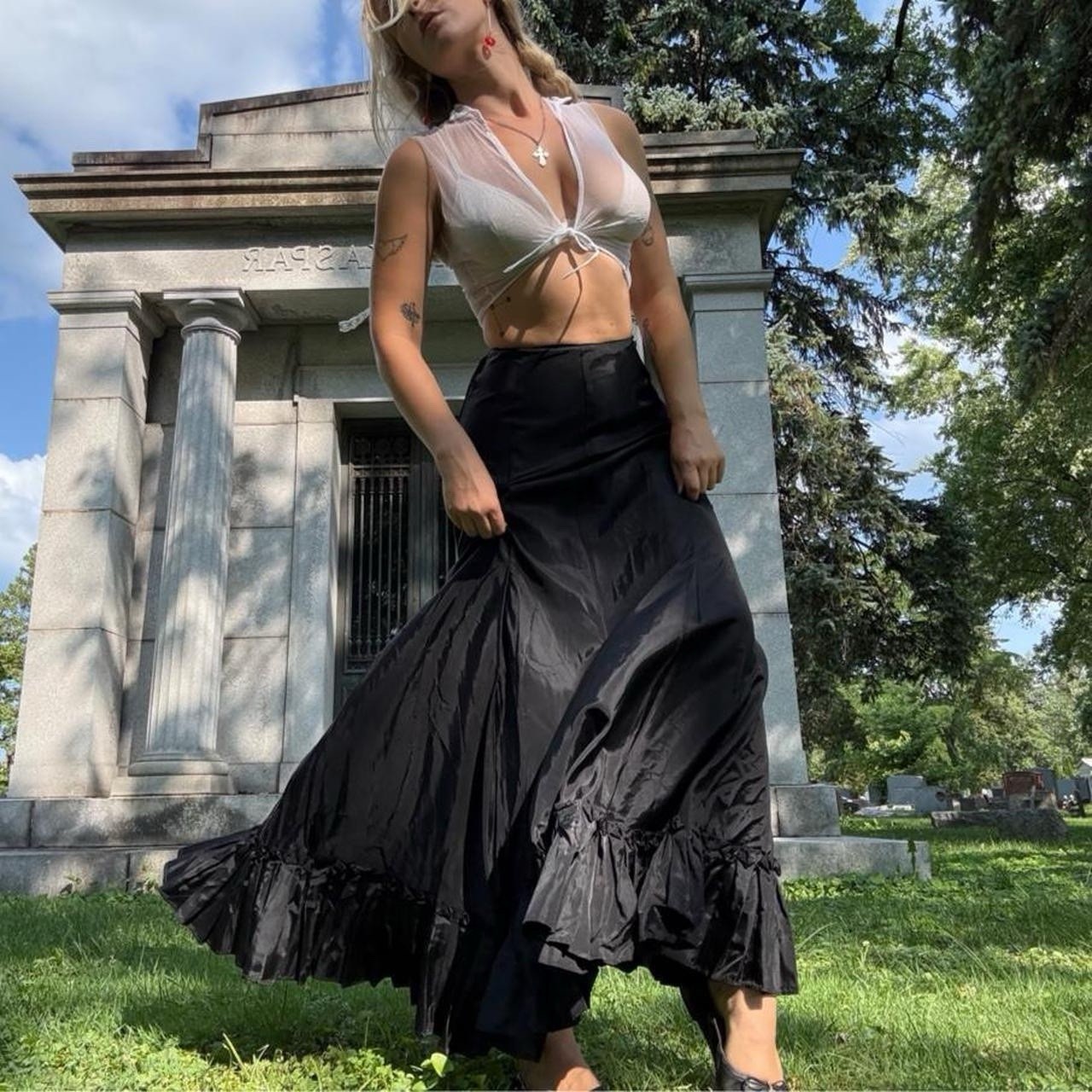 Antique Black Ruffle Petticoat
