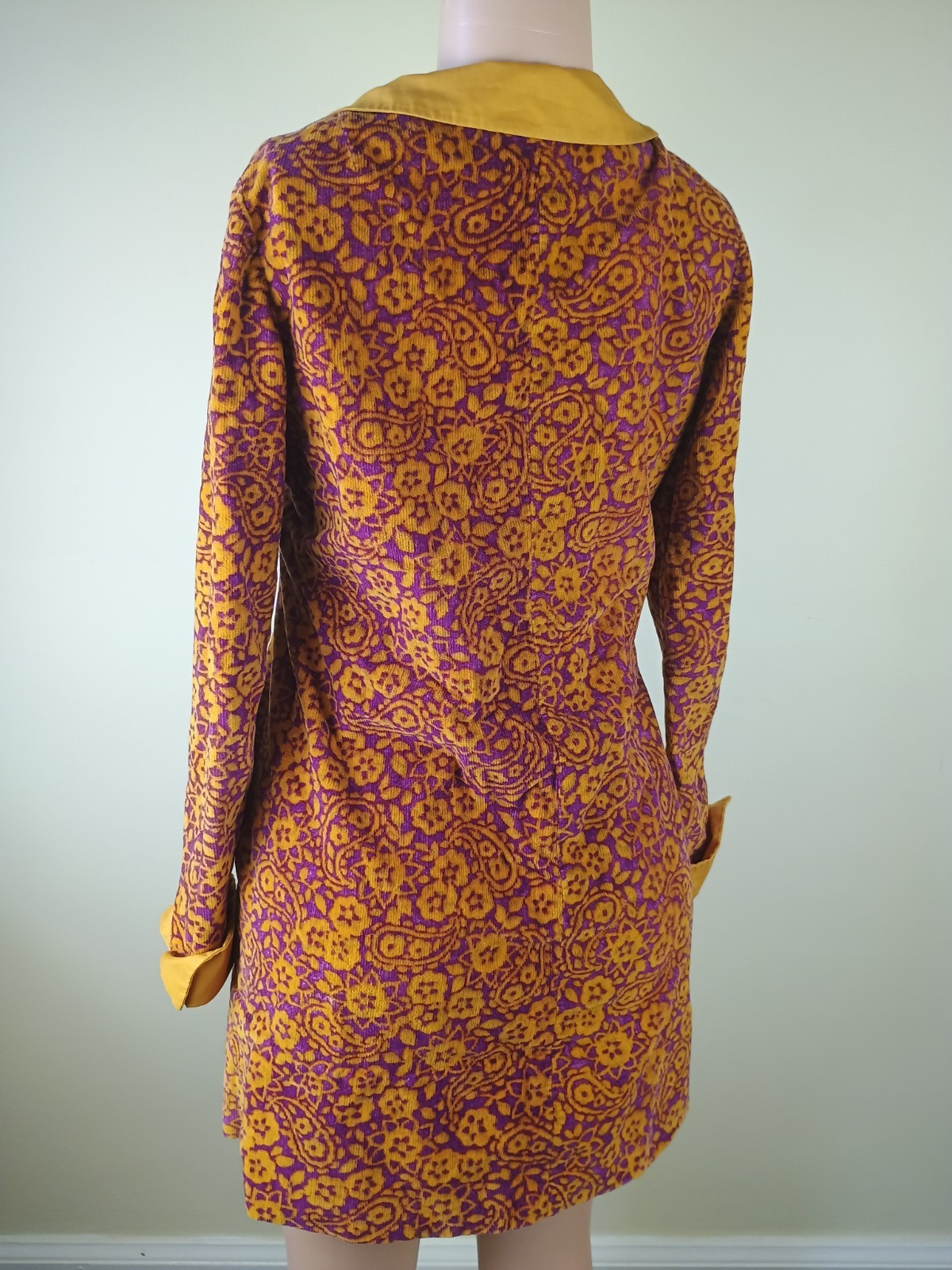 Vtg 60s 70s Mod Dagger Collar Micro Mini Go Go Party Twiggy Shift Dress Small