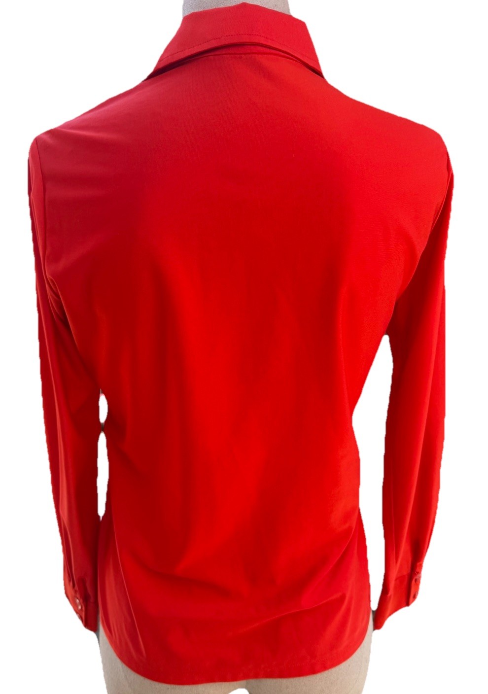 VTG 70’s Alice Stuart For David Logan Tomato Red LS Solid Dagger Collar SZ 10