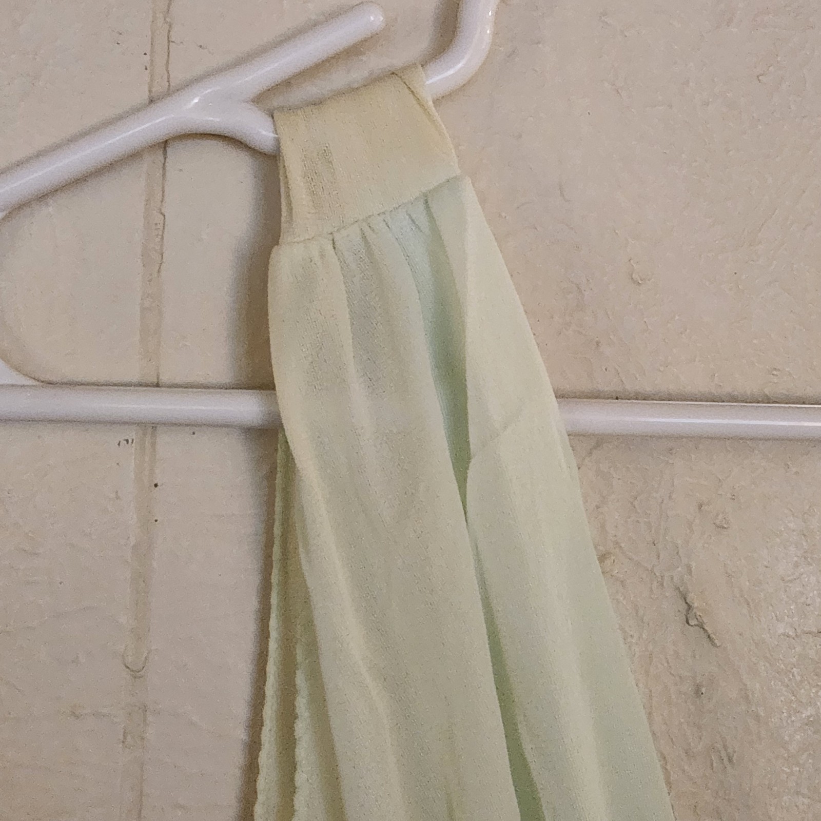 Vtg NWT Montgomery Ward Shear Silky Nylon Long Night Gown Mint Green Sz S