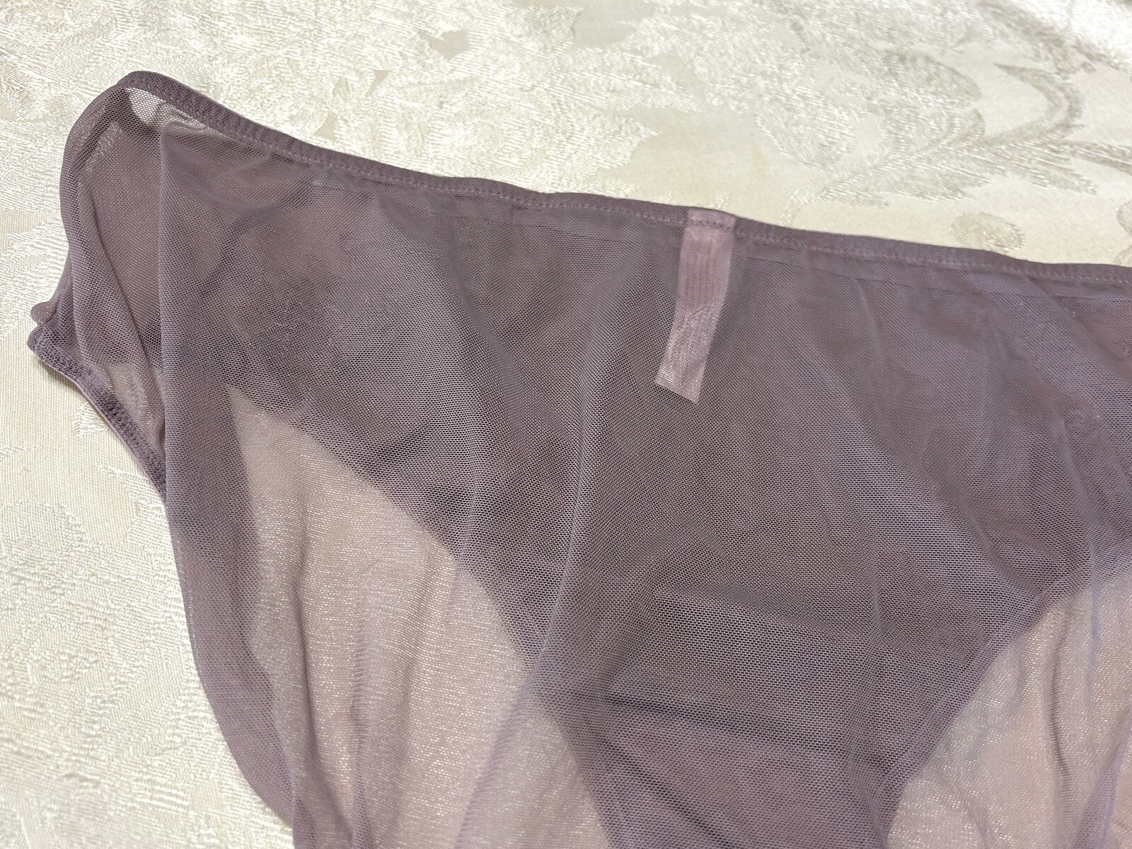 Vtg CACIQUE Second Skin Satin Embroidered Sheer Mesh 18/20 Brief Panties #162