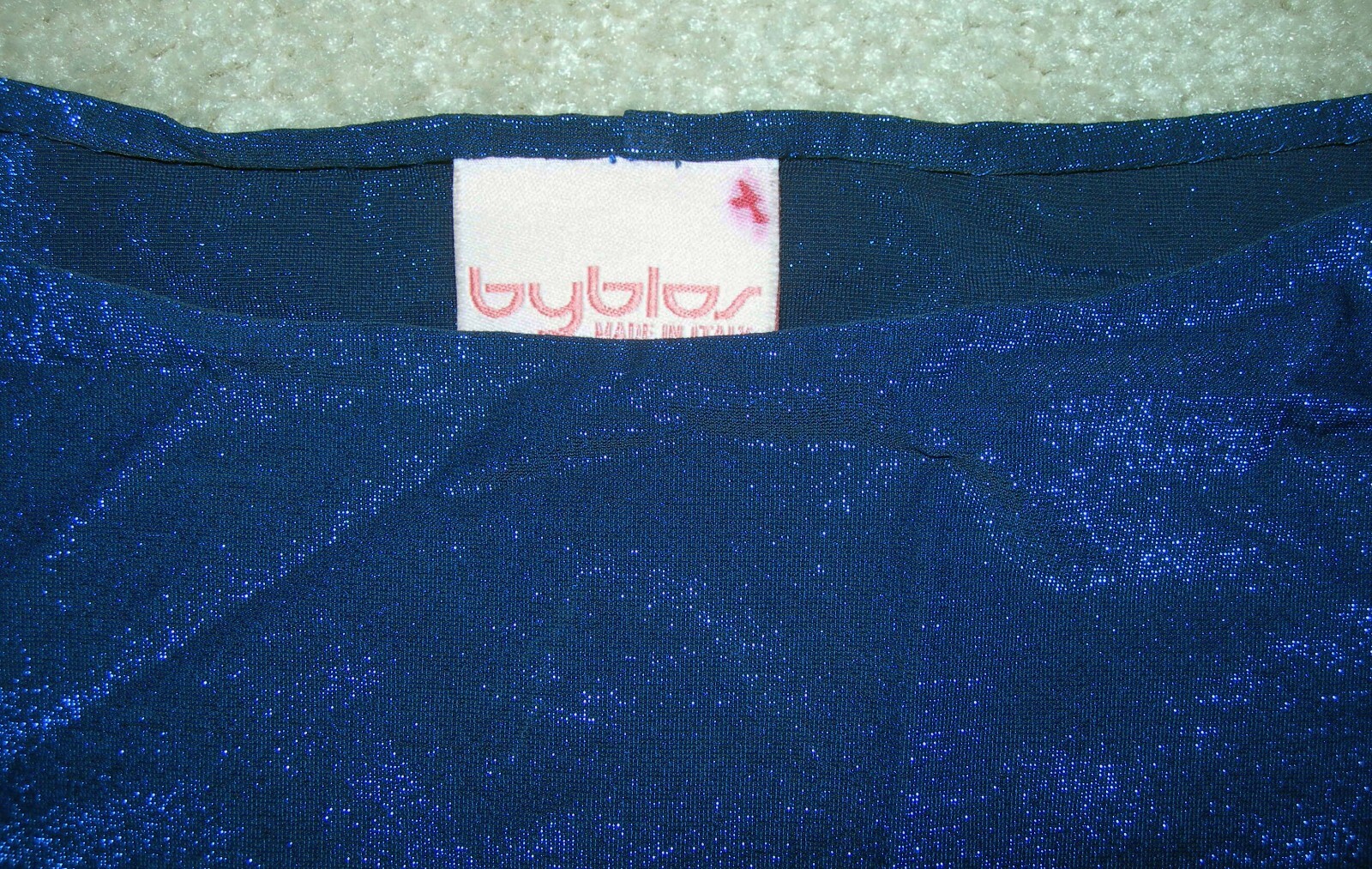 Vintage BYBLOS Blue Metallic Glittery Knit Cocktail Gown Dress XS IT 38 GLAM!