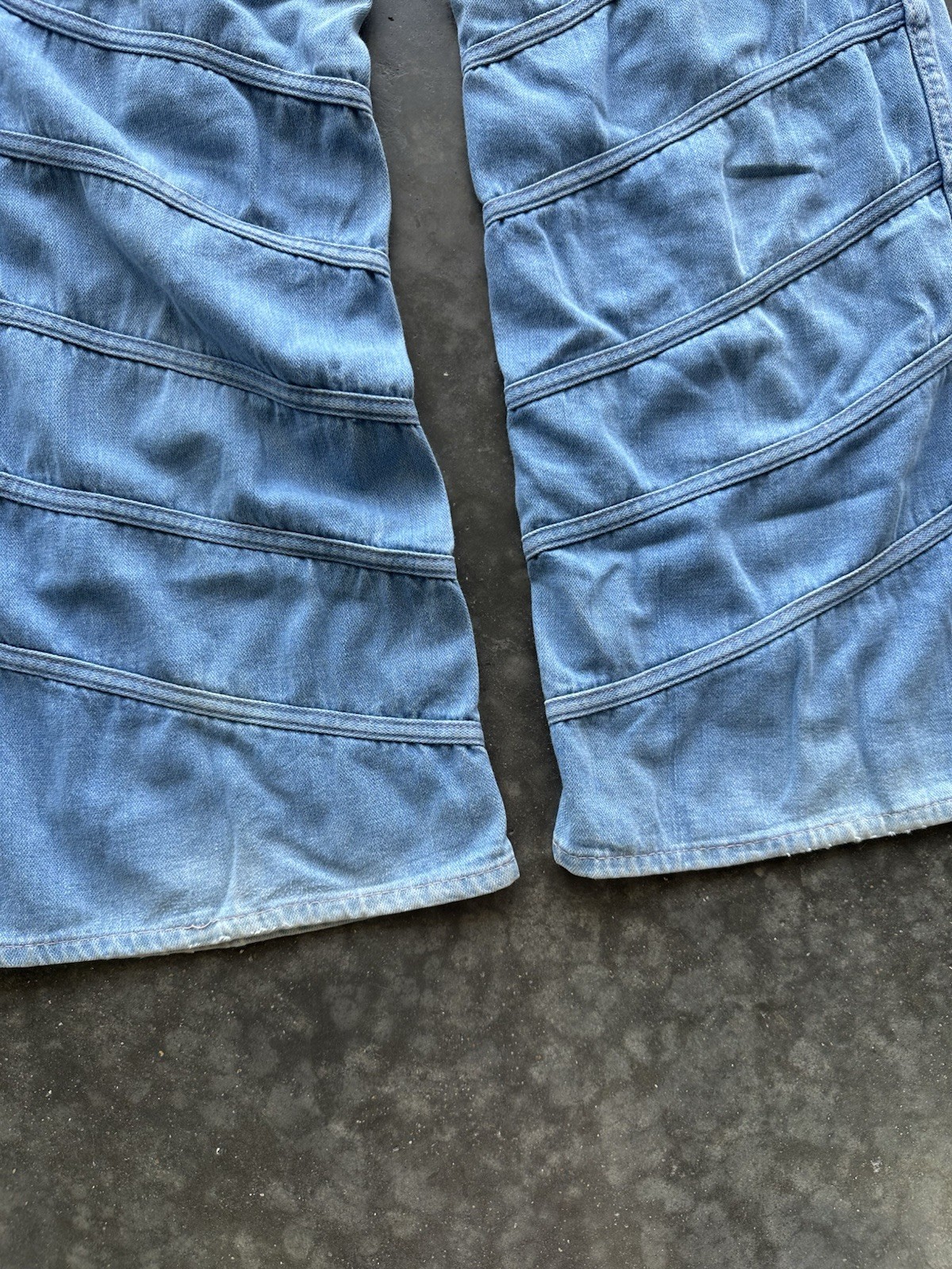 Vintage 70’s Lightwash Patchwork Bell Flare Jeans 28” Waist