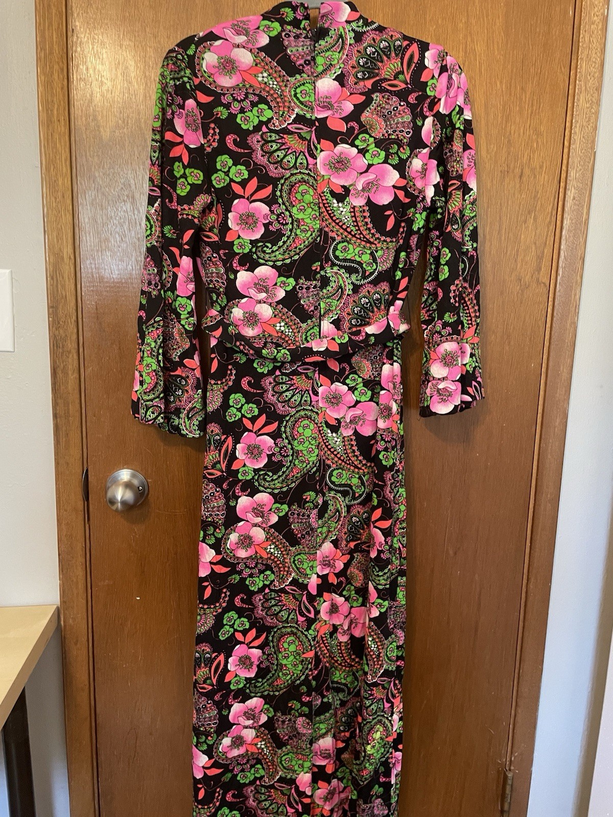 Betty Bone 70s Vintage Maxi Dress Neons Hippy No Size See Measurements