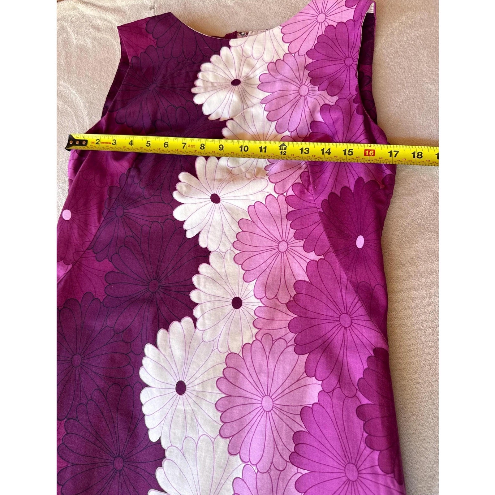 Vintage 1960s–70s Lauhala Hawaiian Maxi Dress Made in Hawaii Purple Floral Mod
