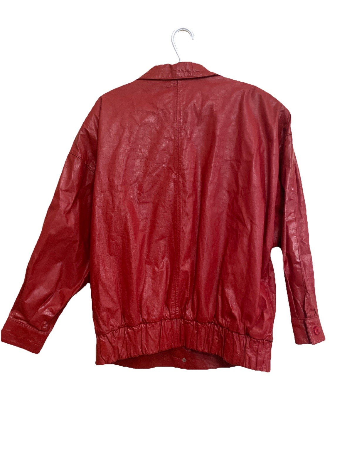 Vintage 80’s Close Encounters Leather Bomber Jacket Women’s Size L Shoulder Pads