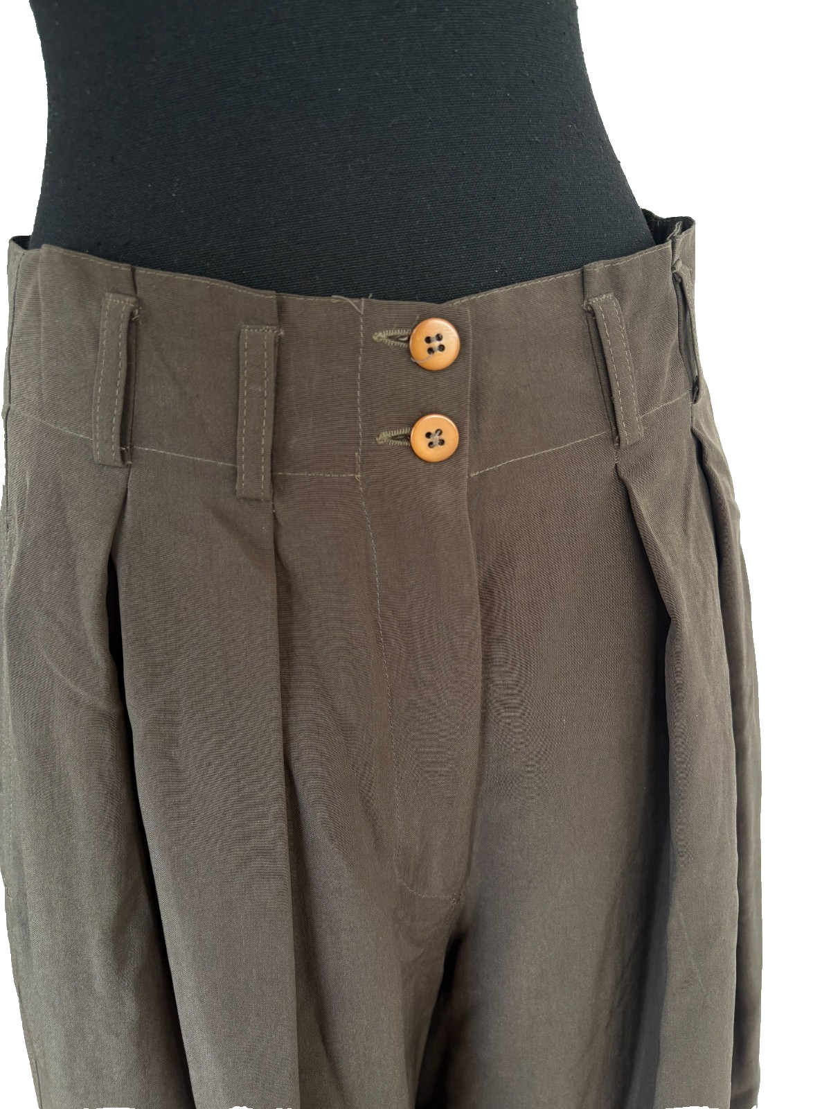 VTG Giorgio Armani Pleated Pleated Long Shorts, Pure Silk, Altered