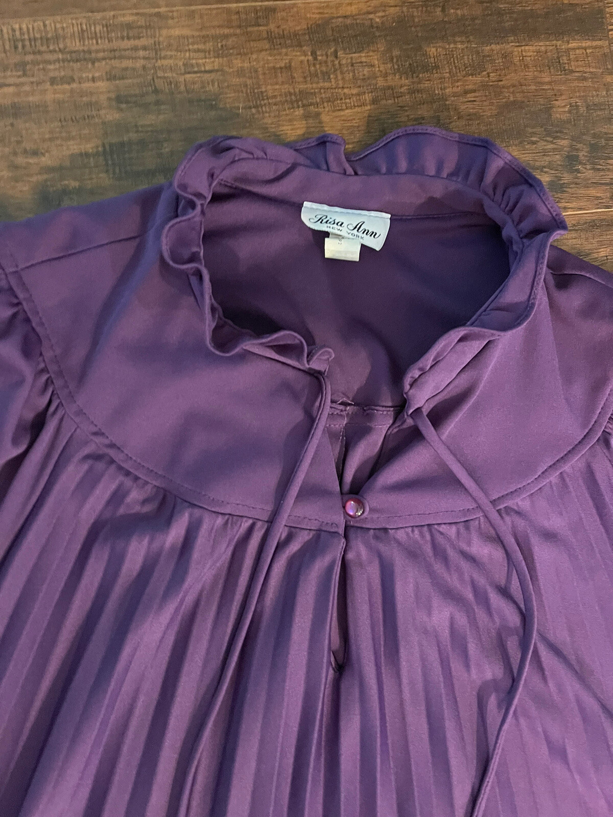 Vintage Risa Ann New York Polyester Purple Dress Made In USA Sz:46
