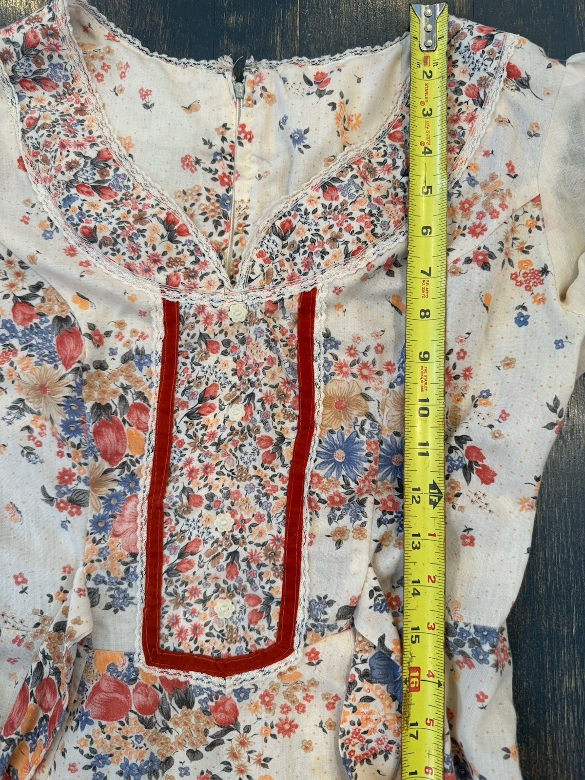 Beautiful 1970s Vintage Prairie Hippie Bohemian Summer Dress S/M Floral