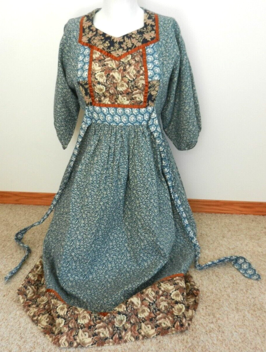 Vintage 70s hippy Boho romantic Young Edwardian Arpeja midi dress XS
