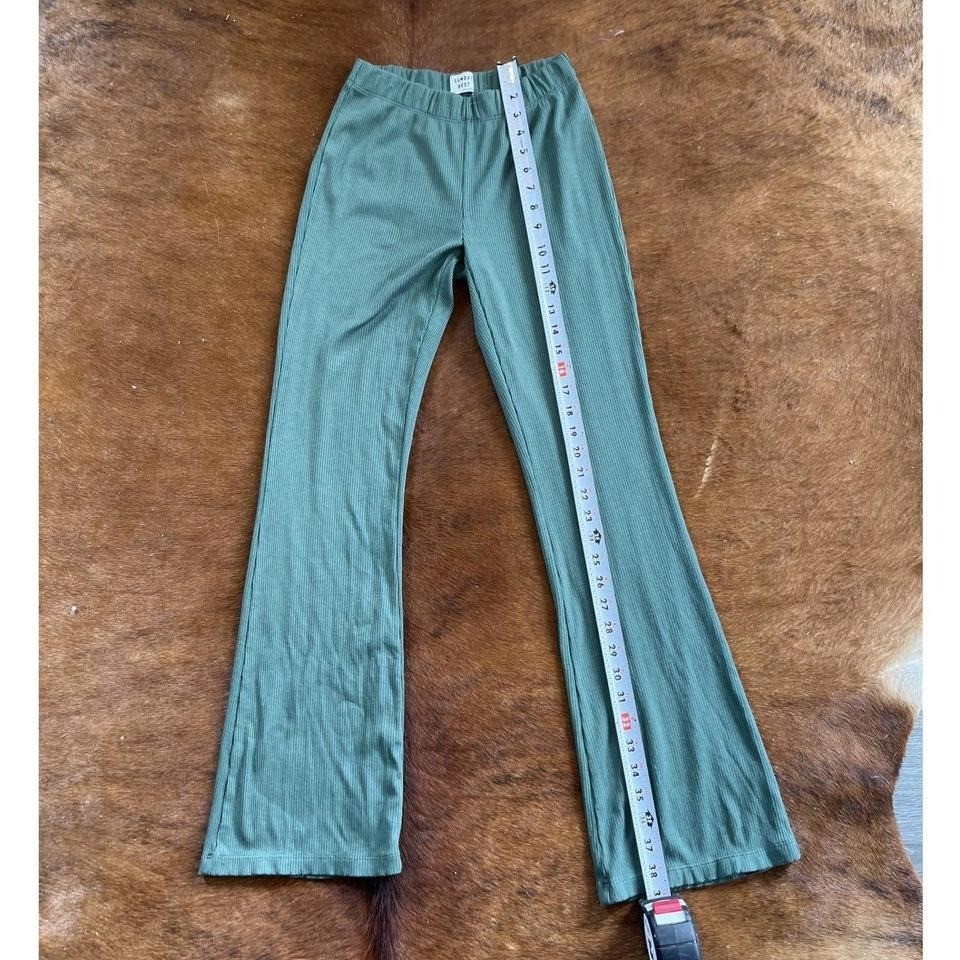 Sunday Best Ribbed Flared Pants Olive Green Size S High-Quality Tencel Blend