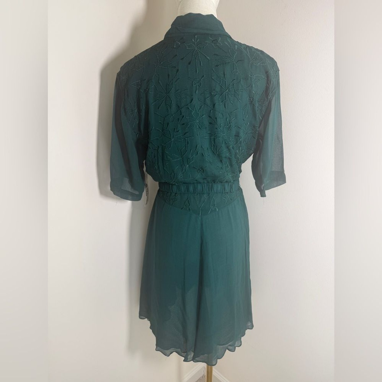 NWT! VINTAGE 90s NOSTALGIA sheer shirt DRESS SMALL