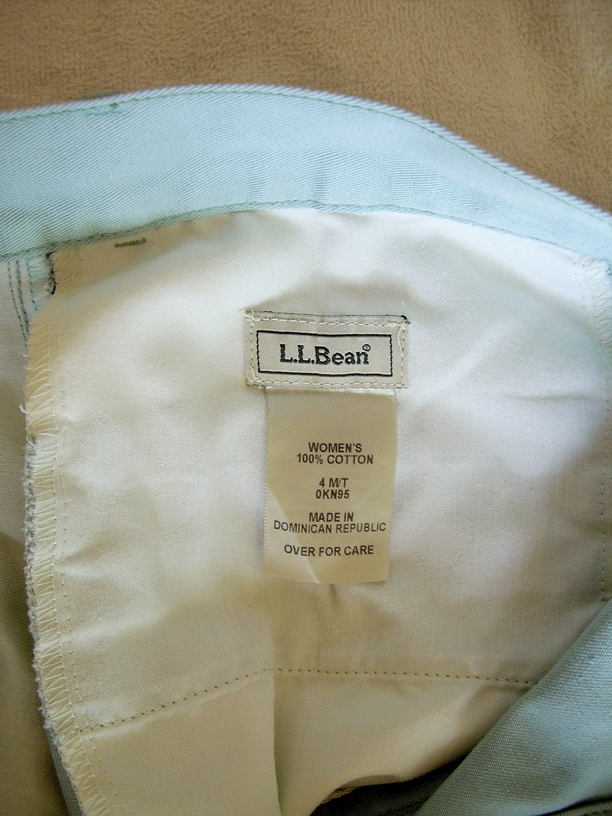 Y2K L.L. BEAN AQUA/SEAGLASS BLUE FLAT FRONT 100% COTTON CHINO PANTS~SZ 4 MT~NWT