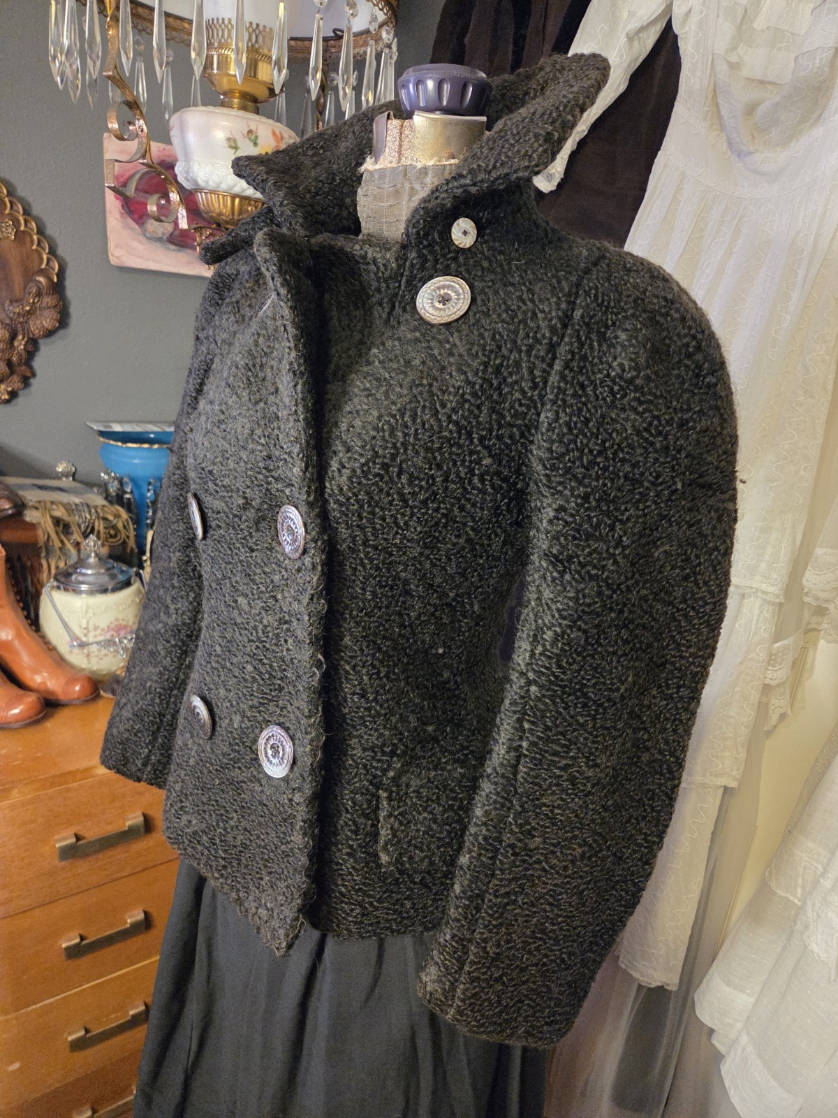 Victorian Persian Lamb Coat With Bustle
