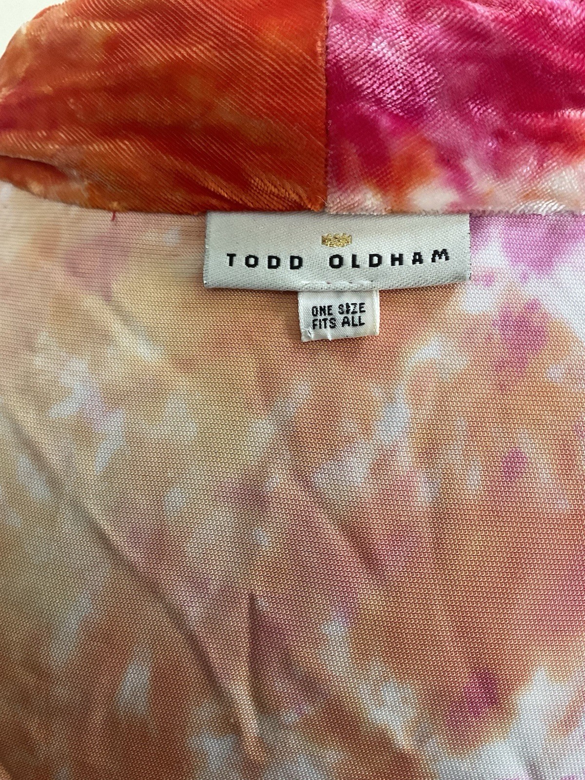 Todd Oldham Vintage Eclectic Tie Dye Vibrant Plush Chunky Robe One Size NO BELT