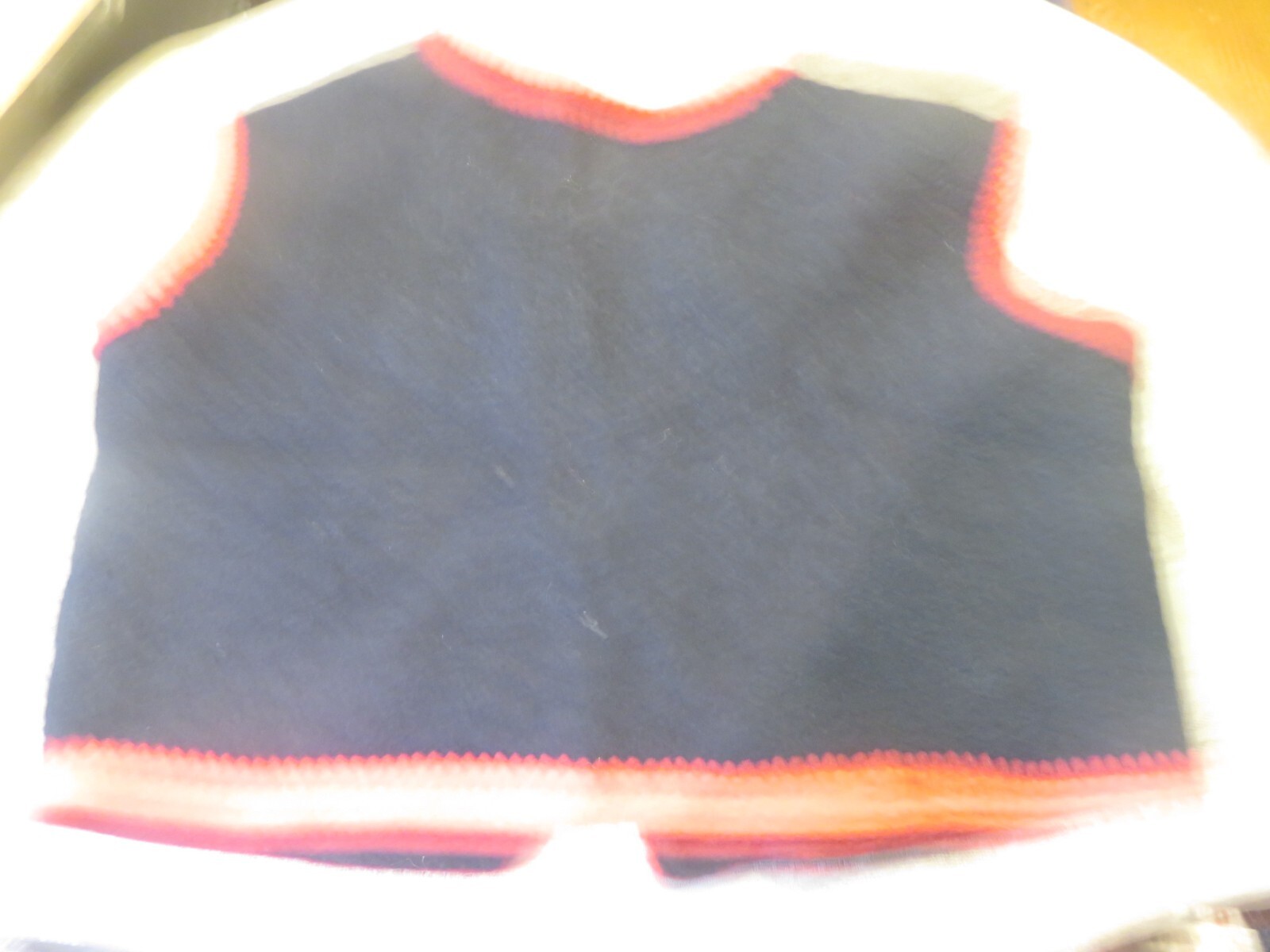 Vintage Matyo Hungarian Embroidered Black Felt Vest with Floral Design