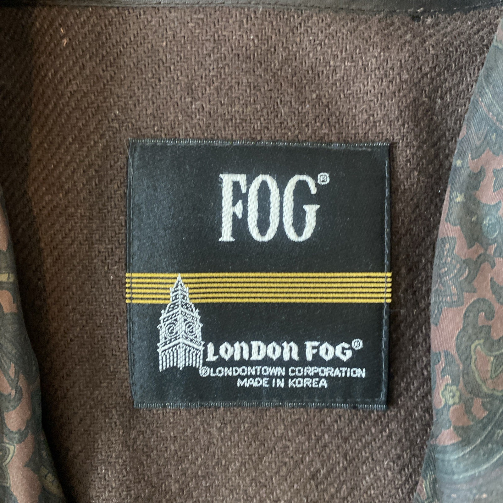 Vintage Vtg Women’s London Fog Trench Coat Duster Paisley Liner Sz 10 Goth