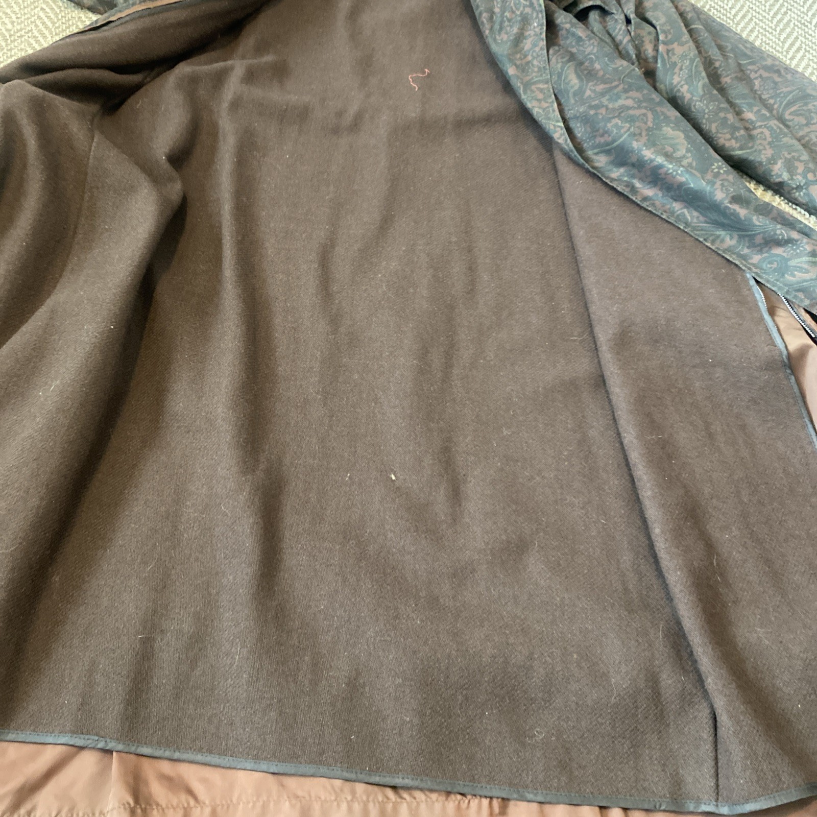 Vintage Vtg Women’s London Fog Trench Coat Duster Paisley Liner Sz 10 Goth