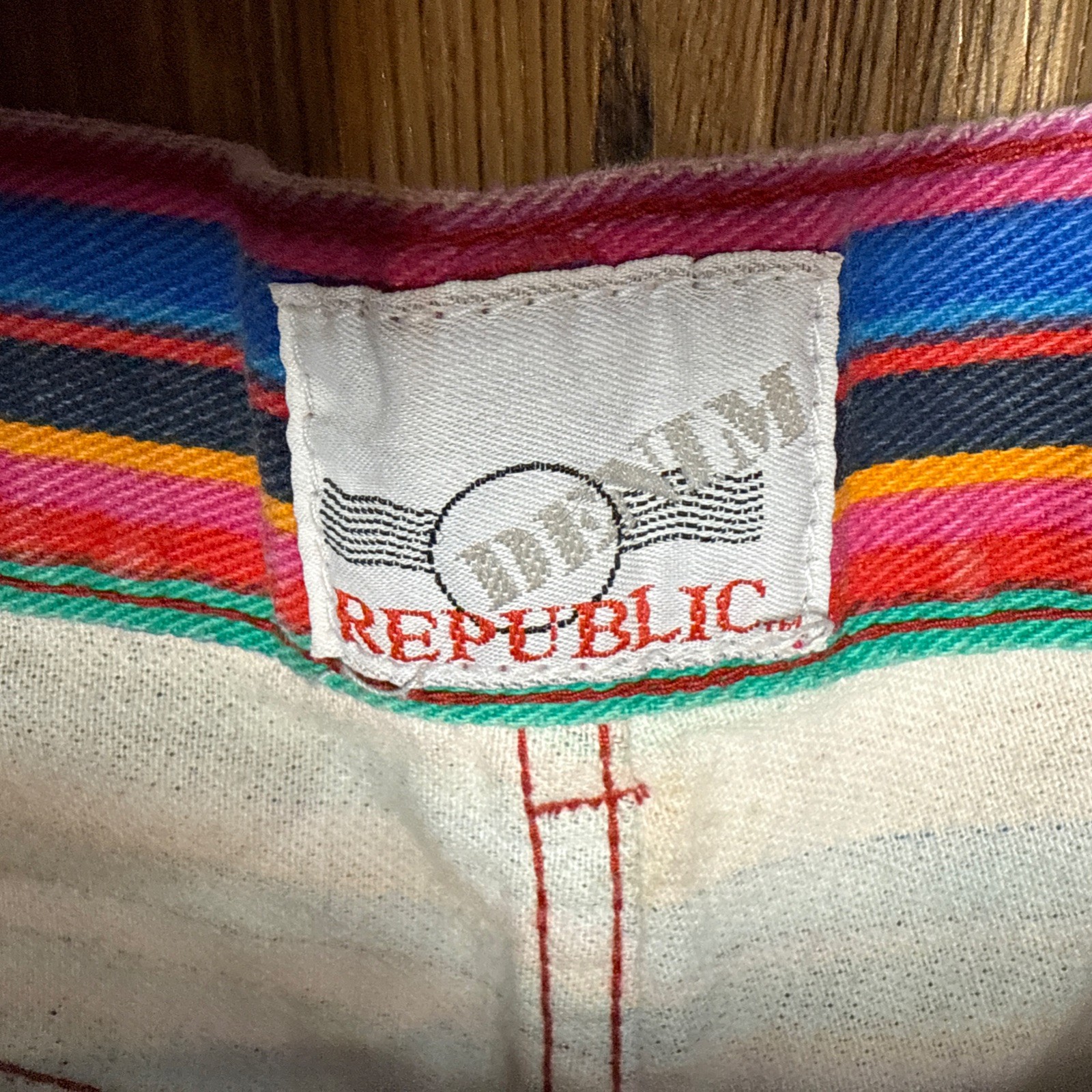 Vtg 90s Style Republic Denim Multicolored Striped 5-pocket Back Slit Sz 13/14