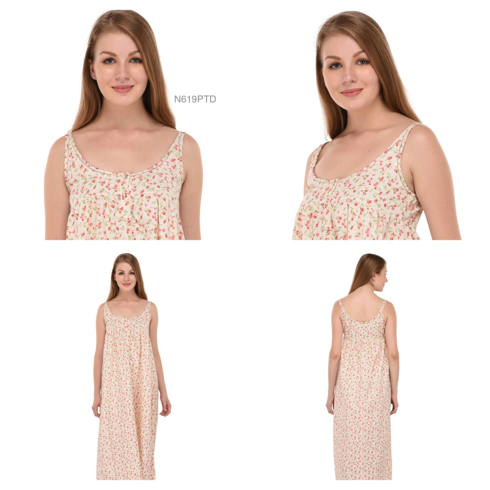 Wrinkle-Resistant Printed Nightdress/Housecoat Set | Cotton Lane