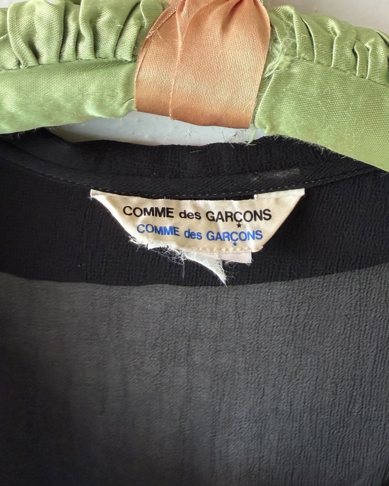 Vintage 1990s Comme Des Garcons Sheer Black Silk Sheath Dress – Fits Many
