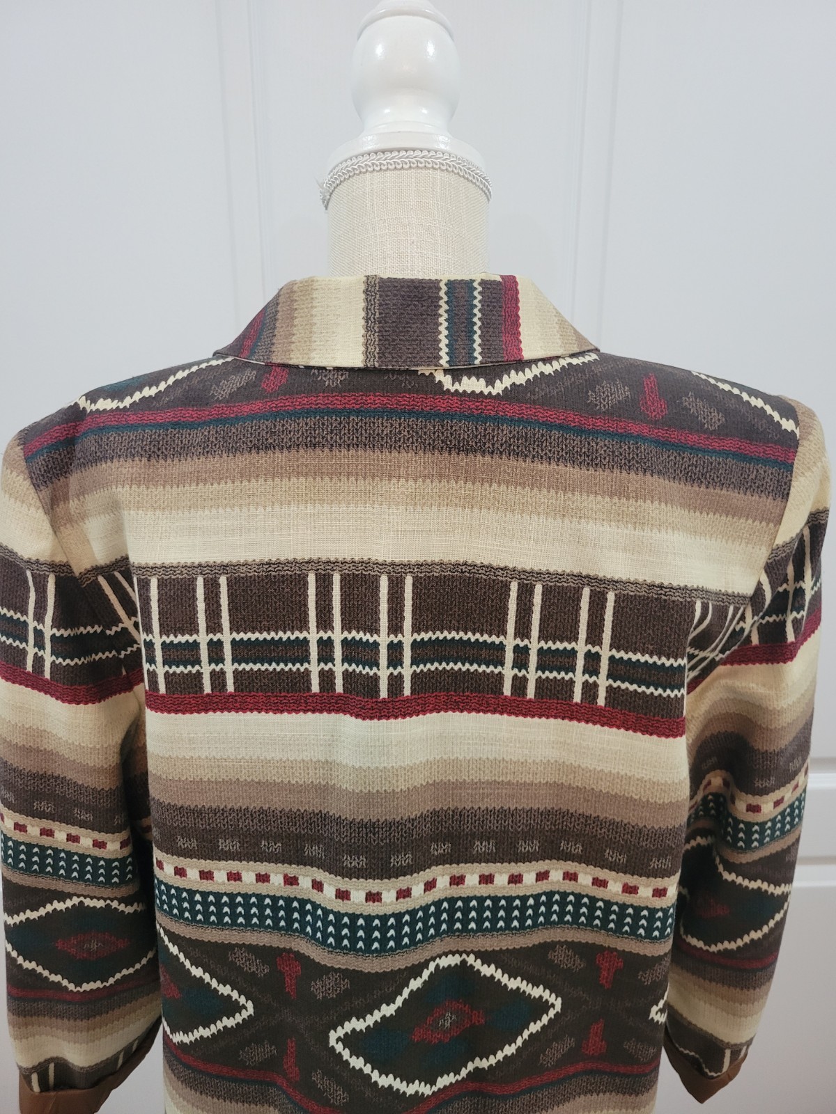 Southwestern Oversized Blazer Jacket Womens L Earth Tone Aztec 90s UNITS
