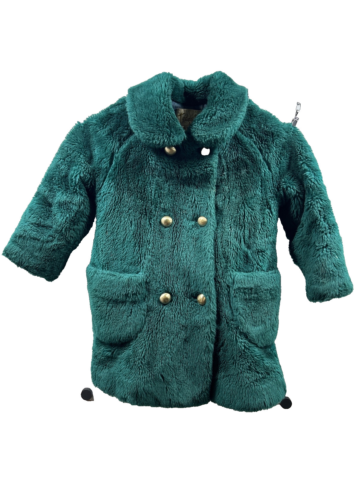 ​Vintage 1970s Teddy Bear by White Stag Green Faux Fur Coat Women&rsquo;s S
