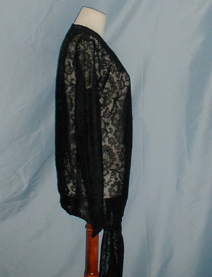 Gothic Vintage Flapper 1920 Dress Jacket Black Chantilly Lace
