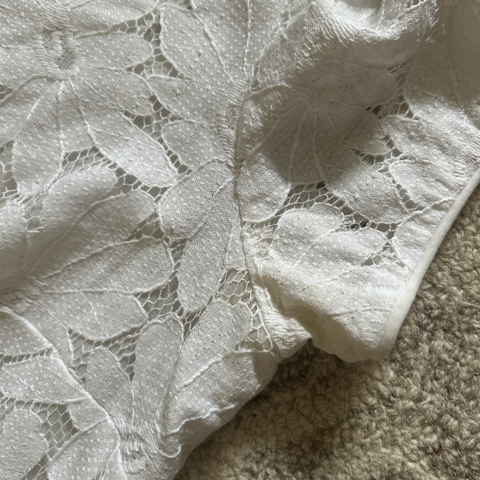 Vintage Late 1950’s L ‘Aiglon Dauphine Petite White Cotton Dress Lace Top