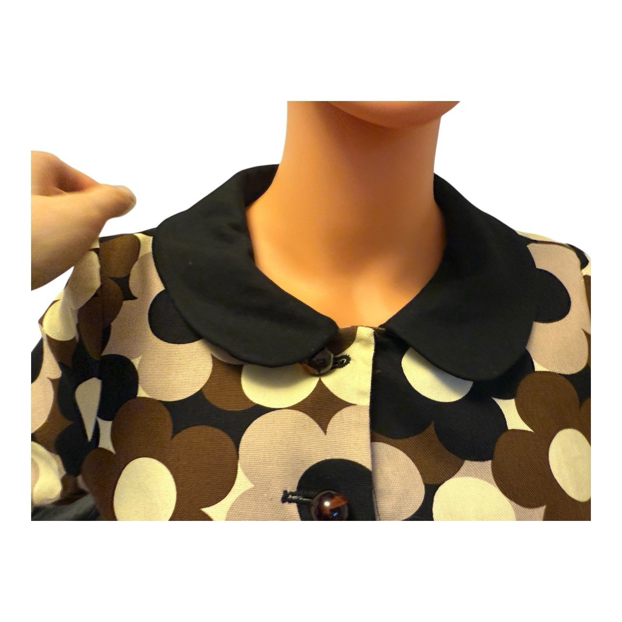 Vintage 60s Style Retro Floral Button-Up Coat Dress Women&rsquo;s