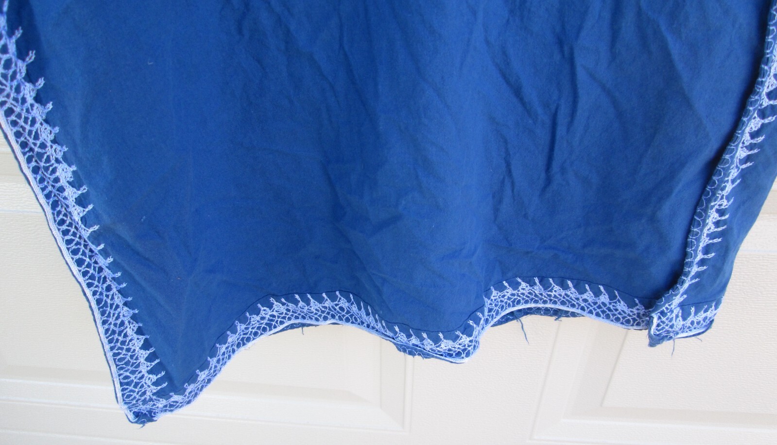 Morocco Caftan Dress Blue White Embroidery Vintage Kaftan Medium