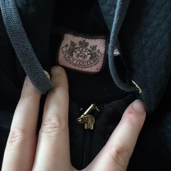 Juicy Couture tramp stamp logo zip up jacket y2k vintage mcbling