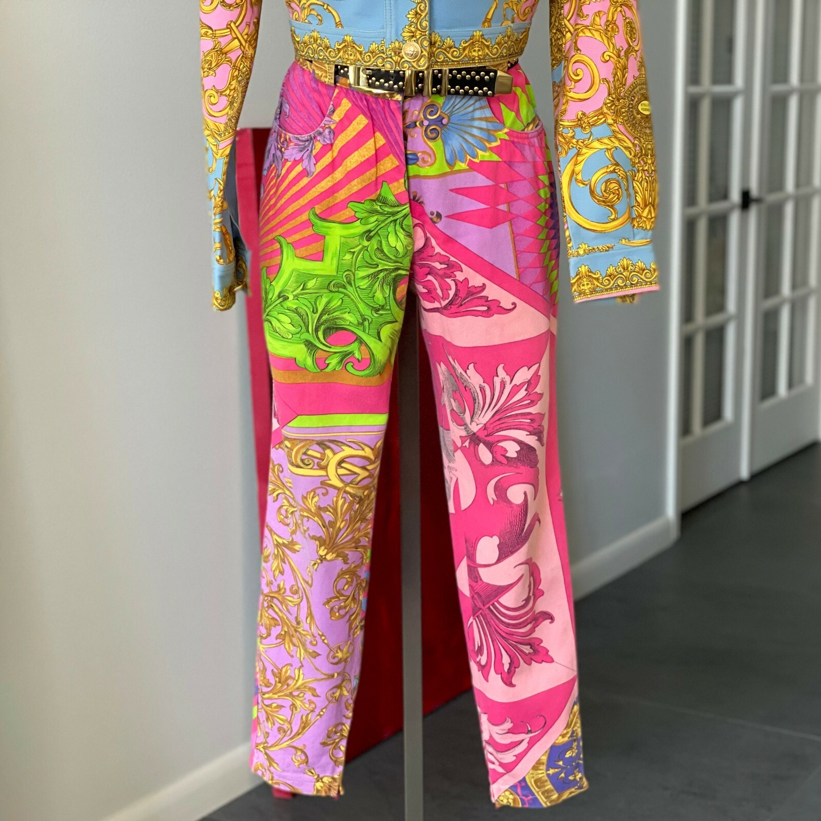 GIANNI VERSACE jeans w/ iconic Multibarocco print size IT 40 from S/S 1992