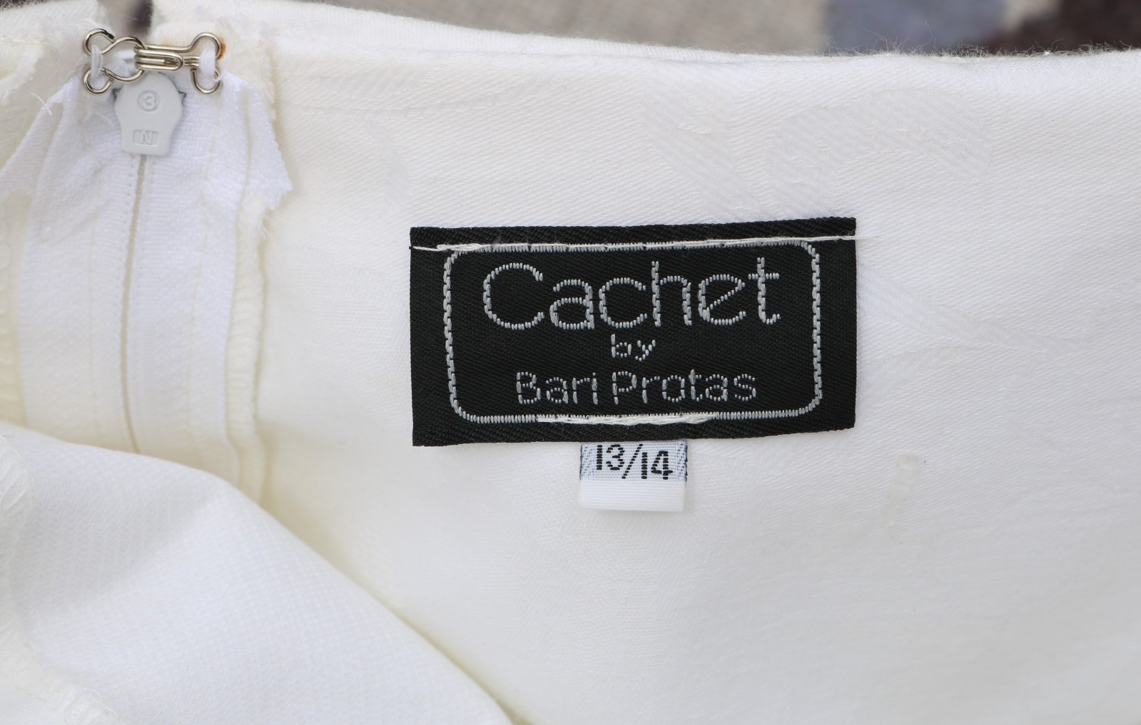 Vintage Cachet Dress 13/14 Bari Protas 1980s White w/Lace Victorian Wedding Tea