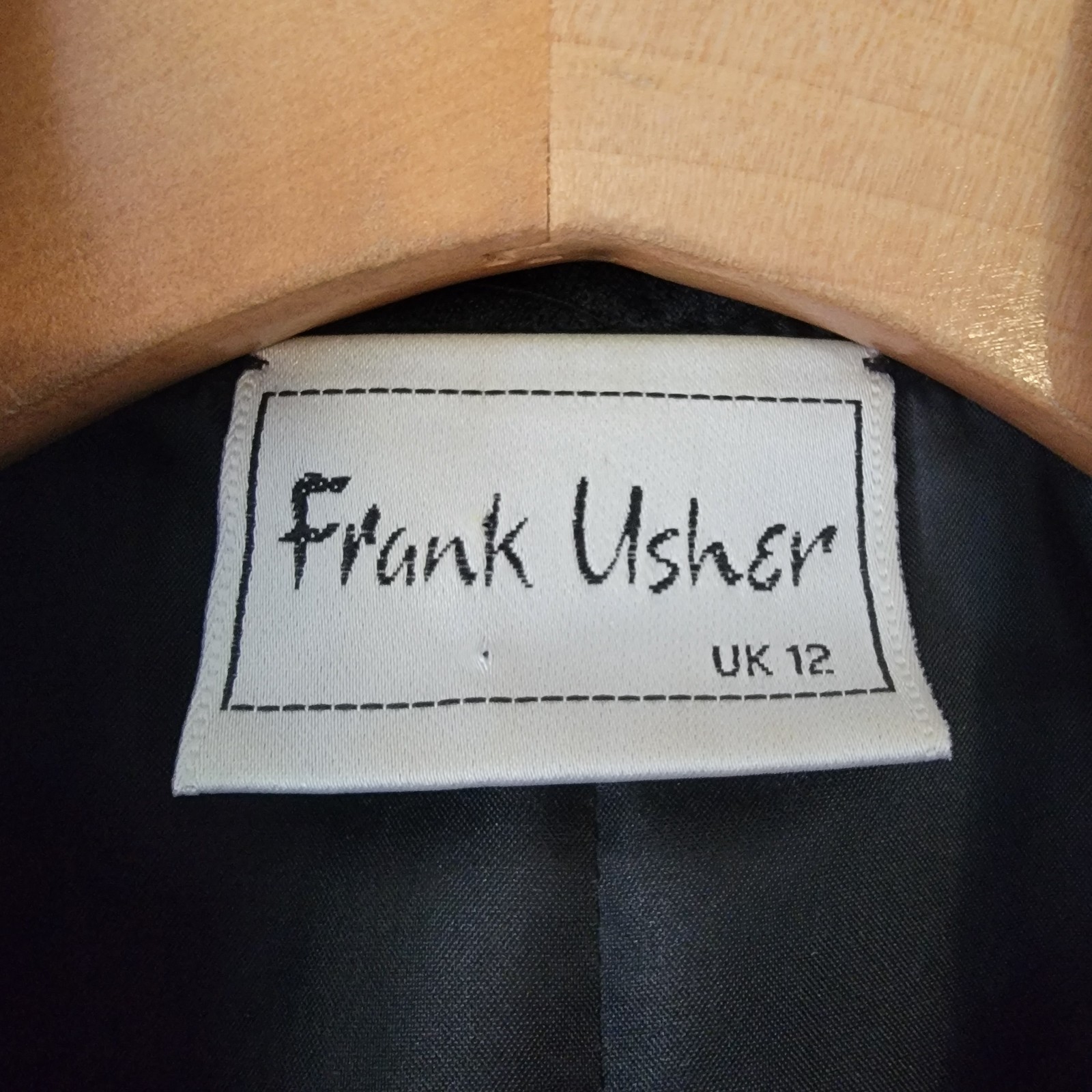 Vintage Frank Usher Sequin Top Sheer Arms Tuxedo Look Top US 8 UK 12 Designer